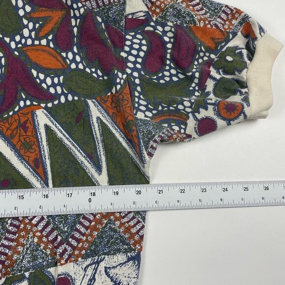 Vintage Floral Abstract Wildlife Nature Womens Henley 80s Shirt Fits like Medium - Picture 7 of 8